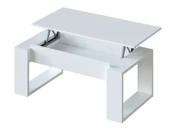 Mesa De Centro|Calicosy Mesa de centro de design com tampo elevatório L102 cm - Ciara, ideal para espaços pequenos Branco