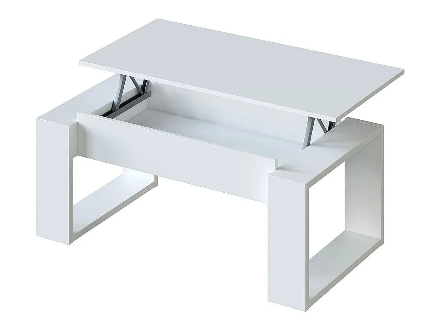 Mesa De Centro|Calicosy Mesa de centro de design com tampo elevatório L102 cm - Ciara, ideal para espaços pequenos Branco