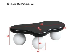 Mesa de centro de design em formato de nuvem com iluminação LED, formato original, tampo iluminado em estilo nuvem, e branco.^ Mesa De Centro