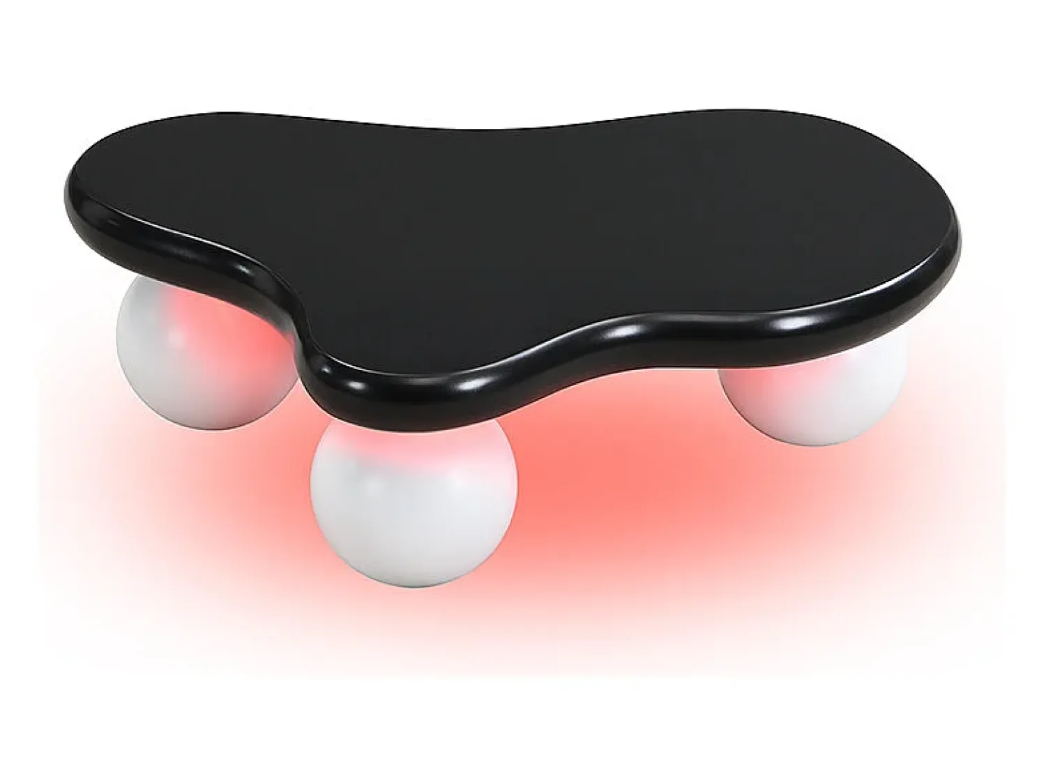 Mesa de centro de design em formato de nuvem com iluminação LED, formato original, tampo iluminado em estilo nuvem, e branco.^ Mesa De Centro