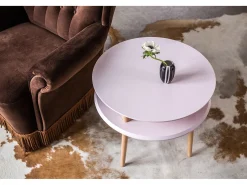 Hot Mesa de centro de dois níveis dimensões 57 cm x 45 cm de altura Ufo Branco