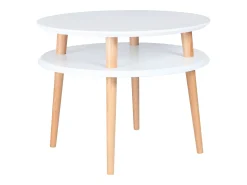 Hot Mesa de centro de dois níveis dimensões 57 cm x 45 cm de altura Ufo Branco