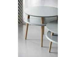 Clearance Mesa de centro de dois níveis Dmr. 70 cm x altura 35 cm Ufo Castanho Bege