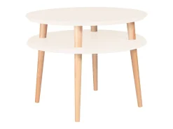 Mesa de centro de dois níveis dimensões 57 cm x 45 cm de altura Ufo Branco Giz^ Mesa De Centro