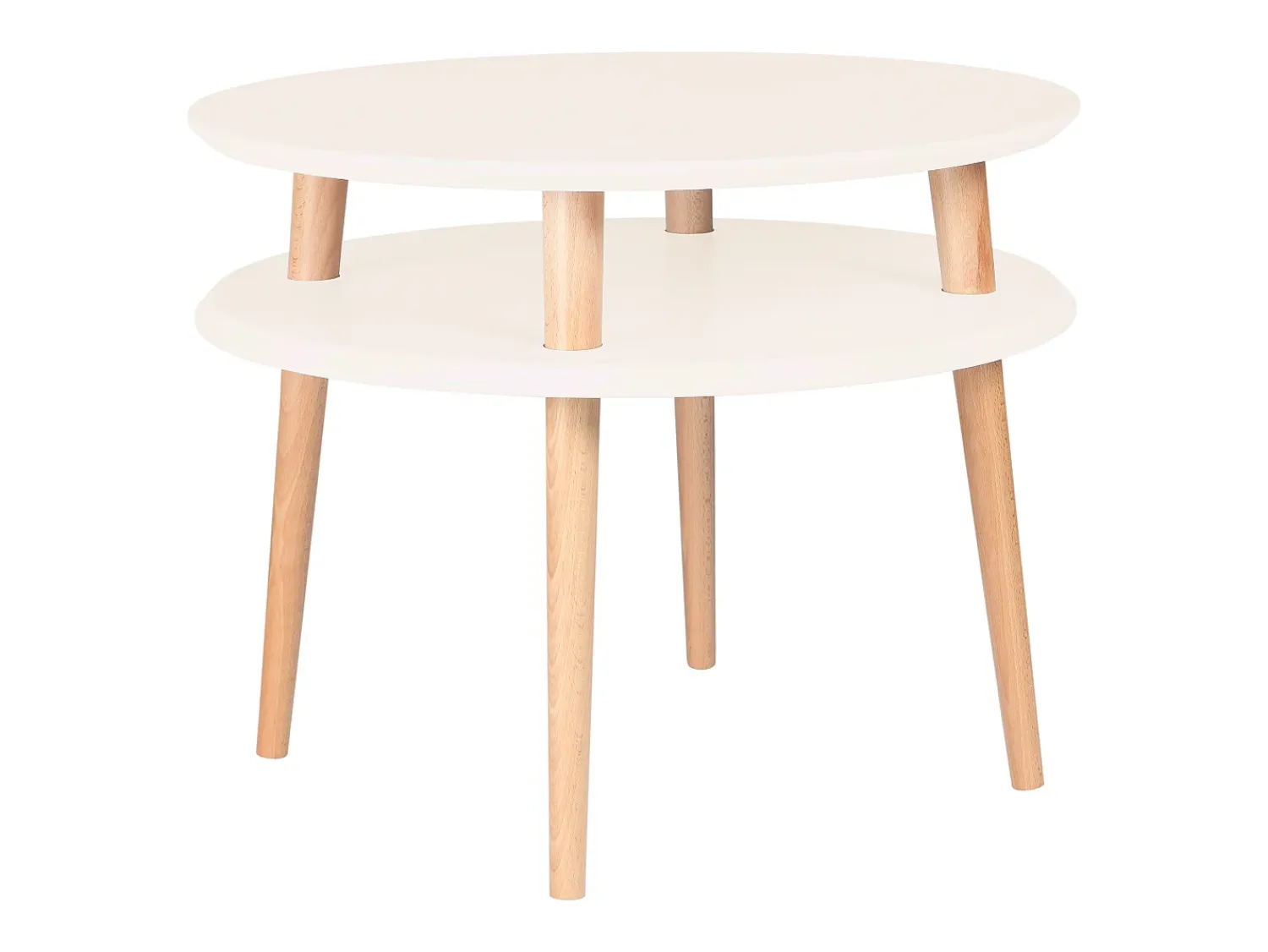 Mesa de centro de dois níveis dimensões 57 cm x 45 cm de altura Ufo Branco Giz^ Mesa De Centro