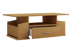 Mesa De Apoio|VCM Mesa de centro de madeira com espaço de armazenamento suficiente | Dimensões aprox. A. 44 x L. 110 x P. 52 cm | Mesa de estar com gaveta - Junata (faia) Multicor