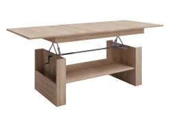 Mesa De Centro|VCM Mesa de centro de madeira simples | Dimensões aprox. A. 52 x L. 115 x P. 58 cm | Mesa sala de estar - Kobila altura ajustável extensível (carvalho mel) Natural claro