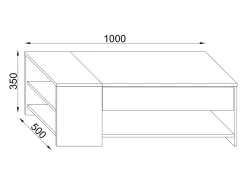 Discount VCM Mesa de centro de madeira simples | Dimensões aprox. A. 35 x L. 100 x P. 50 cm | Mesa de estar com gaveta - Tindus (Branco / Branco) Multicor