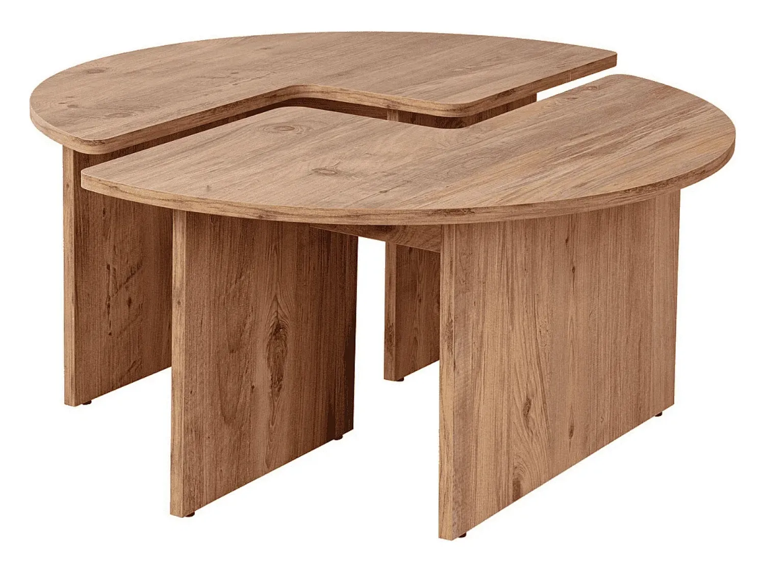 Mesa De Centro|Calicosy Mesa de centro de madeira "Moira" 90 x 90 x 41 cm - Pinho Atlântico Castanho