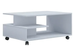 Online VCM Mesa de centro de madeira simples | Rodízios Sofáticos | Dimensões aprox. A. 41 x L. 80 x P. 50 cm | Mesa de centro dobrável - Stango L (Branco) Multicor