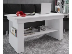 Mesa De Apoio*VCM Mesa de centro de madeira simples | Dimensões aprox. A. 52 x L. 115 x P. 58 cm | Mesa para sala de estar - Kobila (Branco) Multicor