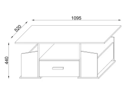 VCM Mesa de centro de madeira com espaço de armazenamento suficiente | Dimensões aprox. A. 44 x L. 110 x P. 52 cm | Mesa de estar com gaveta - Junata (Branco)^ Mesa De Apoio