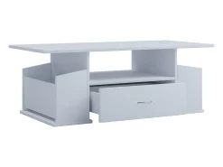VCM Mesa de centro de madeira com espaço de armazenamento suficiente | Dimensões aprox. A. 44 x L. 110 x P. 52 cm | Mesa de estar com gaveta - Junata (Branco)^ Mesa De Apoio