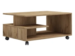 Mesa De Centro|VCM Mesa de centro de madeira simples | Rodízios Sofáticos | Dimensões aprox. A. 41 x L. 80 x P. 50 cm | Mesa de centro dobrável - Stango L (carvalho mel) Bege