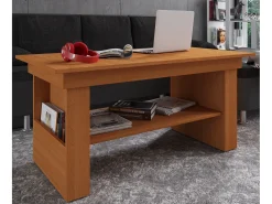 Hot VCM Mesa de centro de madeira simples | Dimensões aprox. A. 52 x L. 115 x P. 58 cm | Mesa para sala de estar - Kobila (Beech) Multicor