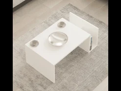 Mesa De Centro|Calicosy Mesa de centro de madeira "Memo" - 50 x 86 x 32 cm - Branco