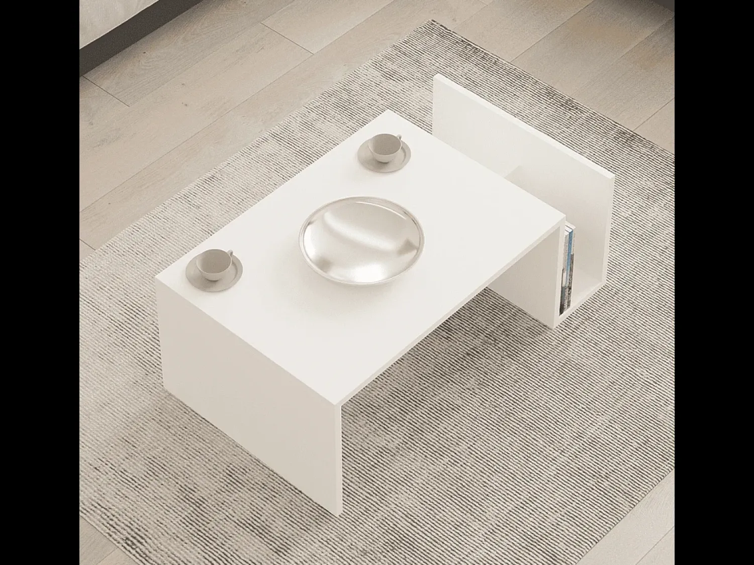 Mesa De Centro|Calicosy Mesa de centro de madeira "Memo" - 50 x 86 x 32 cm - Branco