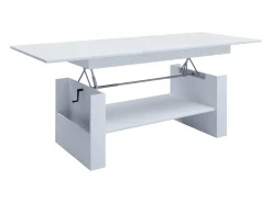 Mesa De Centro|VCM Mesa de centro de madeira simples | Dimensões aprox. A. 52 x L. 115 x P. 58 cm | Mesa para sala de estar - Kobila altura ajustável extensível Branco