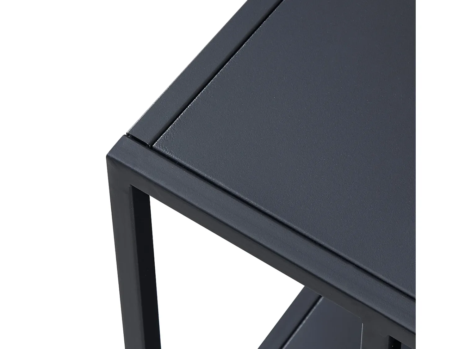 Discount Helloshop26 Mesa de centro de metal com dois níveis 47 x 110 x 55 cm preta 03_0008455 Preto
