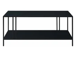 Discount Helloshop26 Mesa de centro de metal com dois níveis 47 x 110 x 55 cm preta 03_0008455 Preto