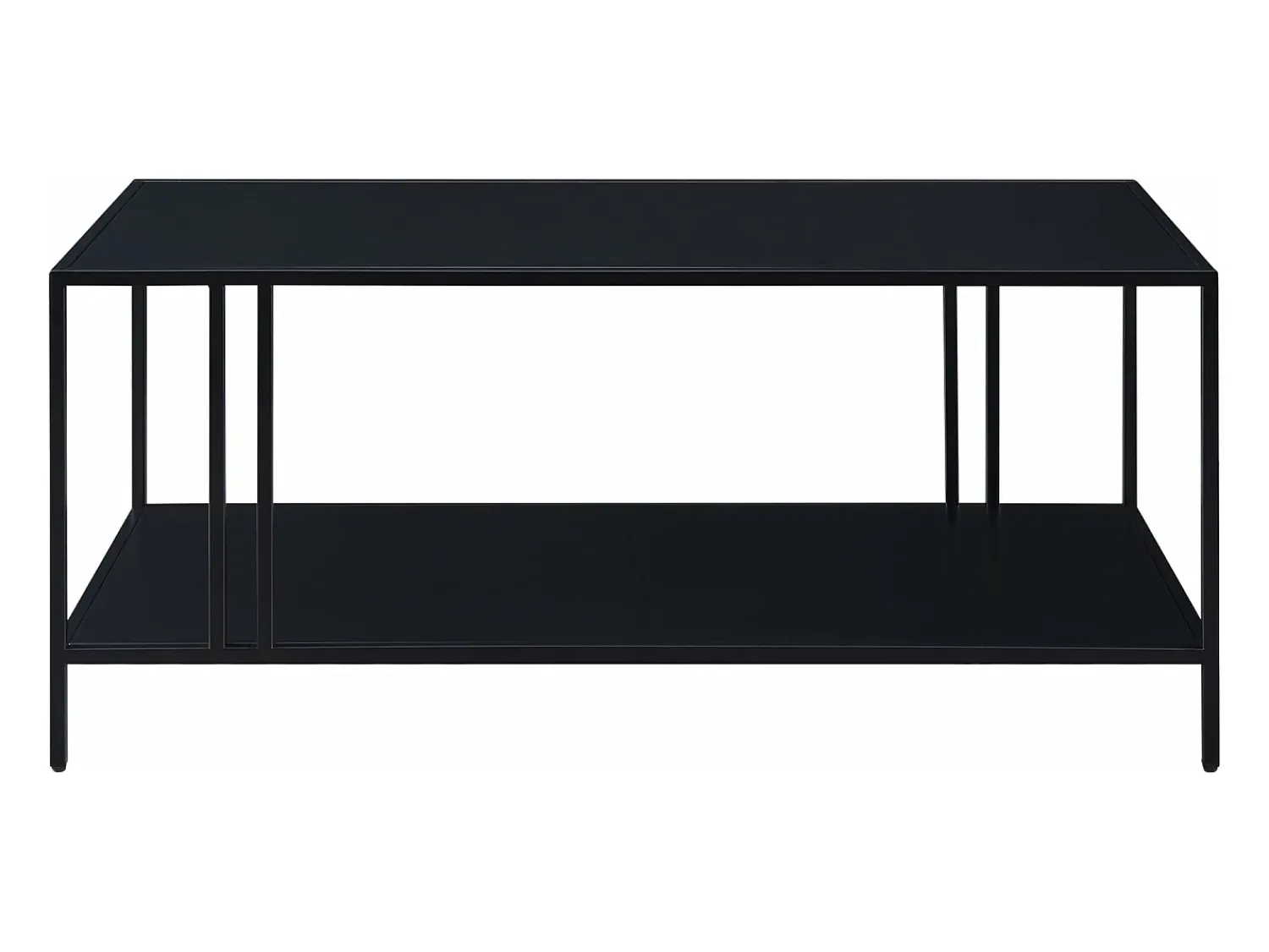 Discount Helloshop26 Mesa de centro de metal com dois níveis 47 x 110 x 55 cm preta 03_0008455 Preto