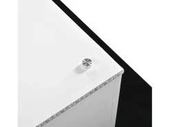 Mesa De Centro| Mesa de centro de vidro, mesa de centro quadrada com LED ajustável, mesa lateral moderna, e branco Preto