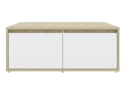 Mesa De Centro| Mesa de centro derivados de madeira e carvalho sonoma PT677546 Branco