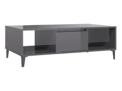 Mesa De Centro* Mesa de centro derivados de madeira cinza brilhante PT527569 Cinzento