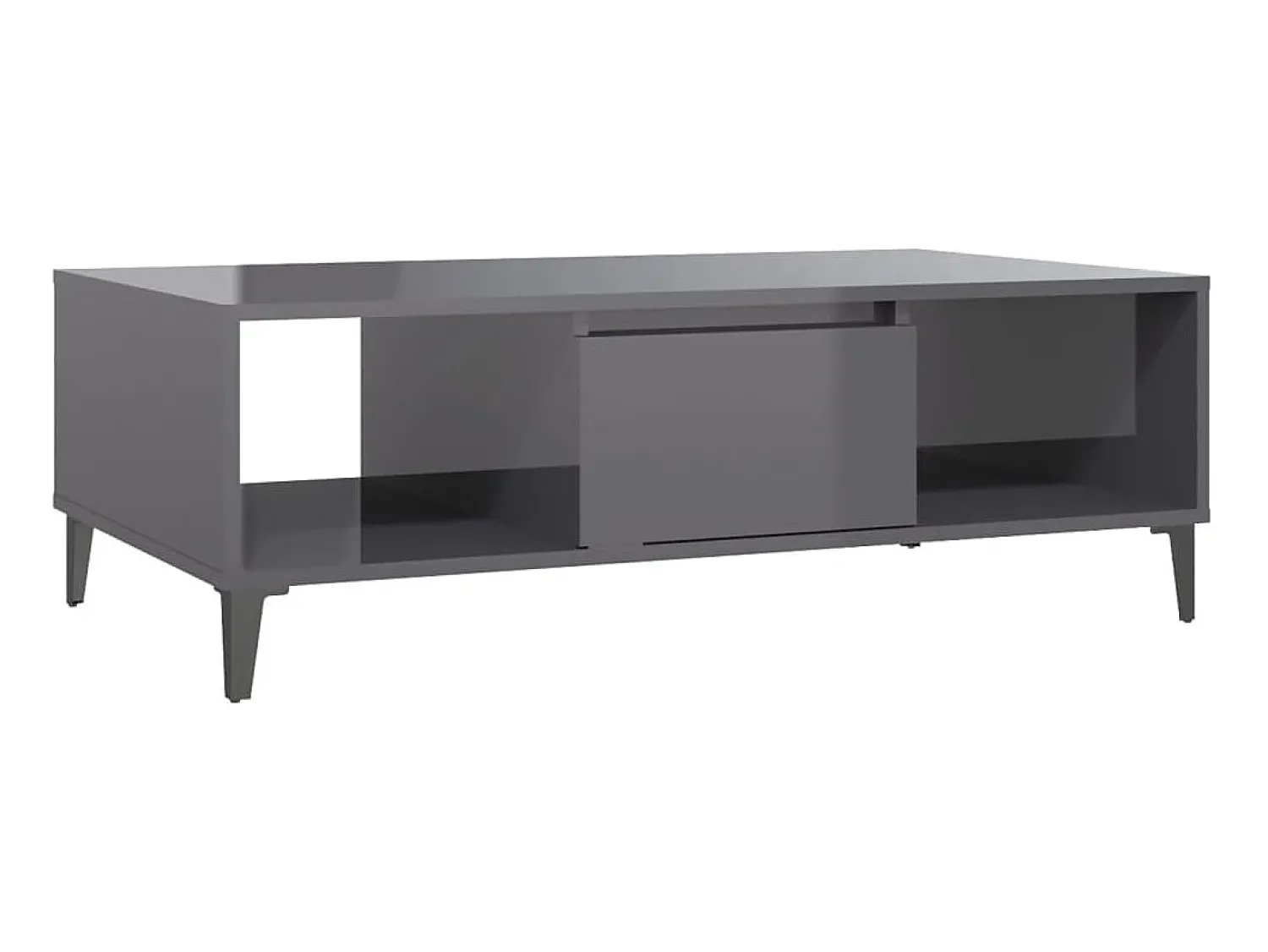 Mesa De Centro* Mesa de centro derivados de madeira cinza brilhante PT527569 Cinzento
