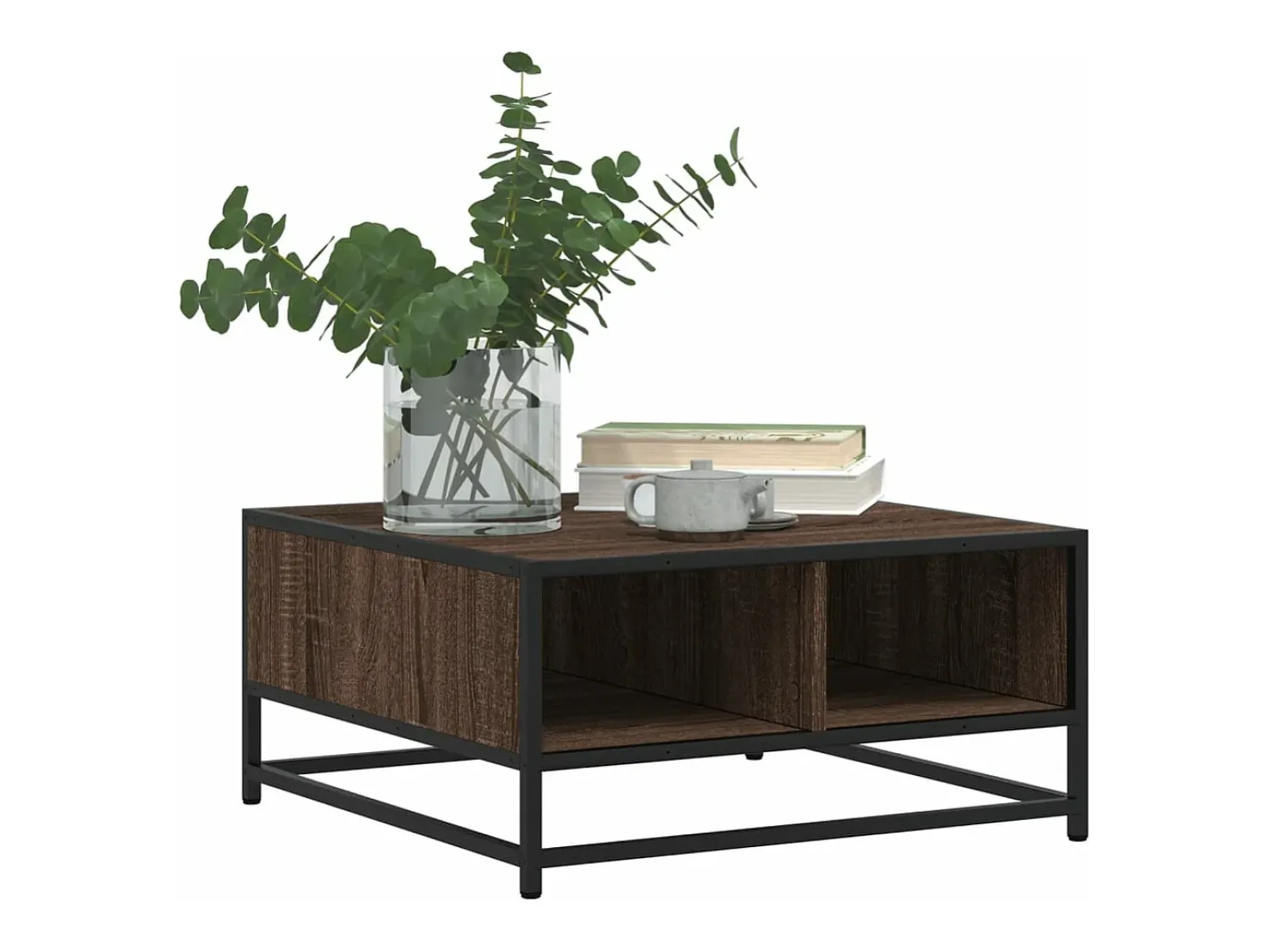 Mesa De Centro*vidaxl Mesa de centro derivados de madeira e metal carvalho castanho Natural claro