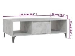 Mesa De Centro|vidaxl Mesa de centro derivados de madeira cimento Cinzento