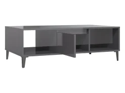 Outlet vidaxl Mesa de centro derivados de madeira cinza brilhante Cinzento