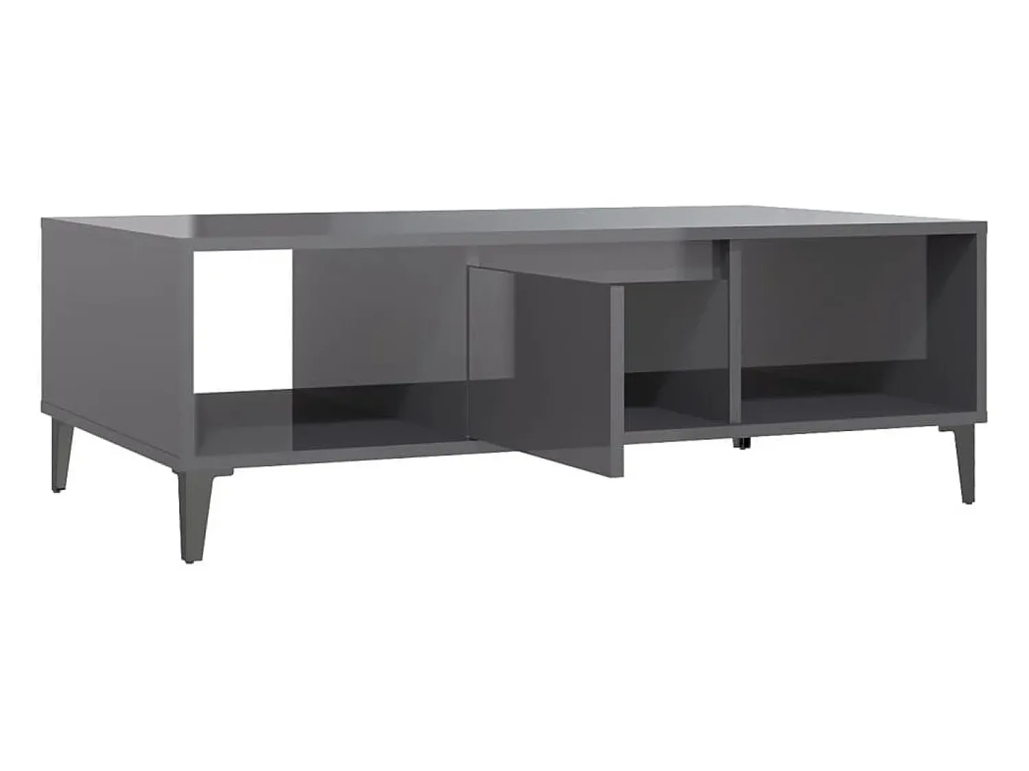 Outlet vidaxl Mesa de centro derivados de madeira cinza brilhante Cinzento