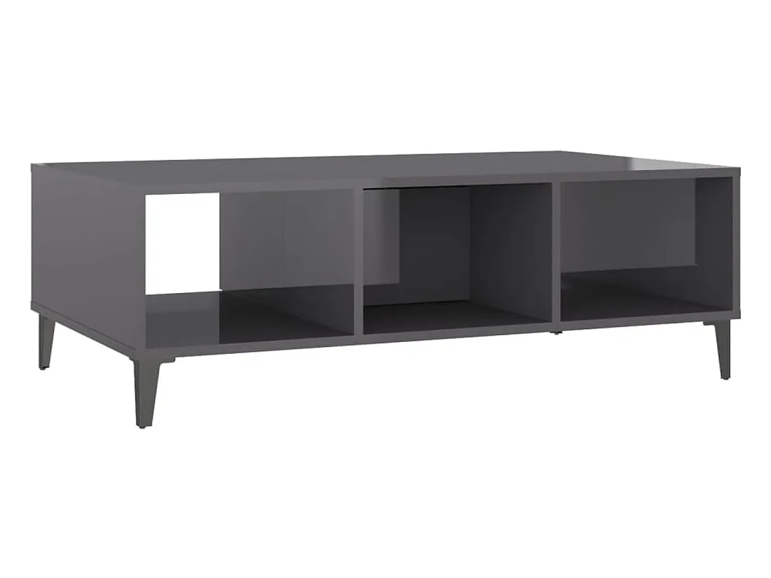Outlet vidaxl Mesa de centro derivados de madeira cinza brilhante Cinzento