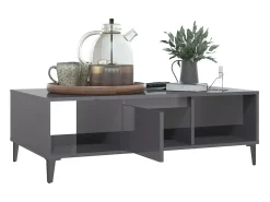 Outlet vidaxl Mesa de centro derivados de madeira cinza brilhante Cinzento