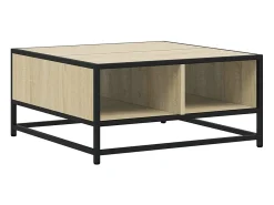Outlet vidaxl Mesa de centro derivados de madeira e metal carvalho sonoma Natural claro