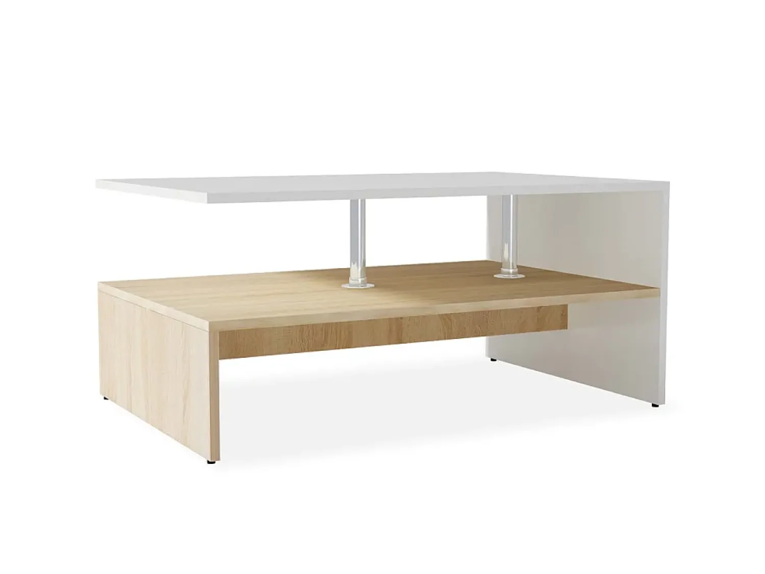 Mesa De Centro| Mesa de centro derivados de madeira 90x59x42 cm carvalho/ PT926662 Branco