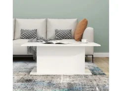 New vidaxl Mesa de centro derivados de madeira brilhante Branco