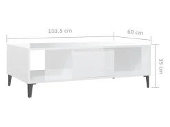 Clearance vidaxl Mesa de centro derivados de madeira brilhante Branco