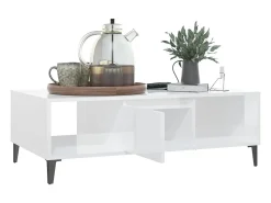 Clearance vidaxl Mesa de centro derivados de madeira brilhante Branco