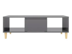 Mesa de centro derivados de madeira cinza brilhante PT573282 Cinzento
