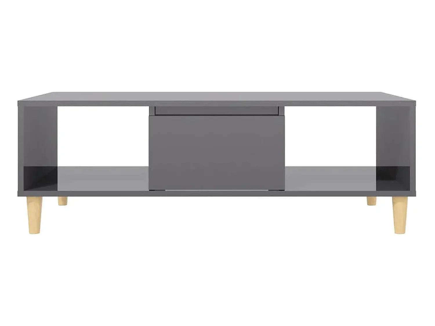 Mesa de centro derivados de madeira cinza brilhante PT573282 Cinzento