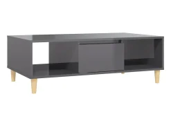 Mesa de centro derivados de madeira cinza brilhante PT573282 Cinzento