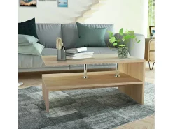 Mesa De Centro|vidaxl Mesa de centro derivados de madeira 90x59x42 cm cor carvalho Natural claro