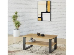 Mesa De Centro*Meublorama Mesa de centro desenhada da coleção MILO na cor carvalho. Móvel ideal para a sua sala de estar. Castanho
