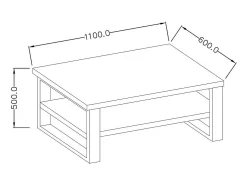 Mesa De Centro*Meublorama Mesa de centro desenhada da coleção MILO na cor carvalho. Móvel ideal para a sua sala de estar. Castanho