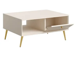 Online Meublorama Mesa de centro design AZURÉA – 1 nicho + 1 porta basculante – Cor areia Bege
