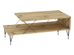 Concept-Usine Mesa de Centro design BODEN Carvalho Metal Preto Com Arrumação^ Mesa De Centro