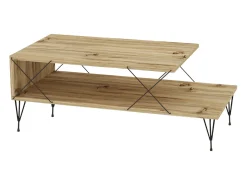 Concept-Usine Mesa de Centro design BODEN Carvalho Metal Preto Com Arrumação^ Mesa De Centro