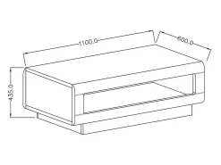 Meublorama Mesa de centro design coleção BREDA na cor branca brilhante. Móvel ideal para sua sala de estar.^ Mesa De Centro